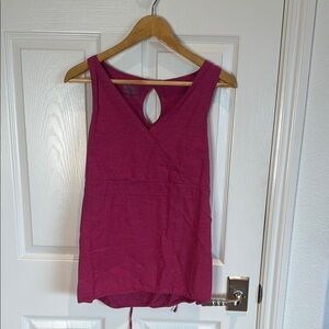 Pink Wrap Tank Top with Cut Out Design